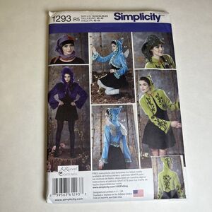 Simplicity 1293 Sewing Pattern Fairycore Jacket Top L-XXL